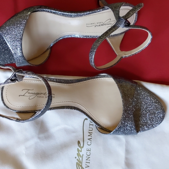 Vince Camuto Imagine Silver Sparkle Heels - Picture 3 of 6